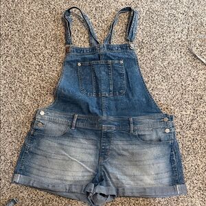 No Boundaries Blue Jean Shorts Overalls